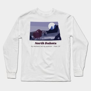 USA State of North Dakota Psalm 2:8 - My Inheritance and possession Long Sleeve T-Shirt